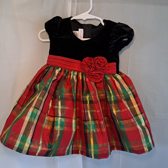 Bonnie Baby Red and Green Plaid Formal Dress - Picture 1 of 4